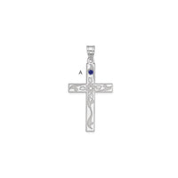 Sterling Silver Rh-plt Crystal Family Cross Pendant