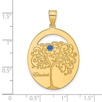 SSilver/Gold-plated 1 Birthstone w/SSilver Bezel Family Pendant