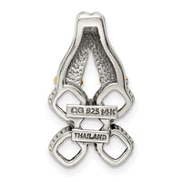 Sterling Silver Antiqued w/14k 5-stone Mother's Pendant Mounting