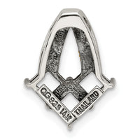 Sterling Silver Antiqued w/14k 3-stone w/Diamond Mothers Pendant Semi-Mount