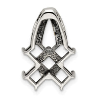 Sterling Silver Antiqued w/14k 5-stone w/Diamond Mothers Pendant Semi-Mount