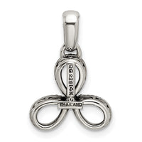 Sterling Silver Antiqued w/14k 3-stone w/Diamond Mother's Pendant