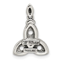 Sterling Silver Antiqued w/14k 3-stone w/Diamond Mother's Pendant