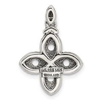 Sterling Silver Antiqued w/14k 4-stone w/Diamond Mothers Pendant Semi-Mount