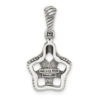 Sterling Silver Antiqued w/14k 5-stone w/Diamond Mothers Pendant Semi-Mount