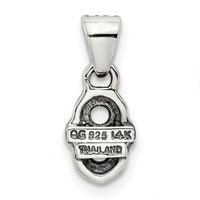Sterling Silver Antiqued w/14k 2-stone w/Diamond Mother's Pendant