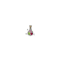 Sterling Silver Antiqued w/14k 3-stone w/Diamond Mothers Pendant Semi-Mount