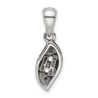 Sterling Silver Antiqued w/14k 2-stone w/Diamond Mothers Pendant Semi-Mount