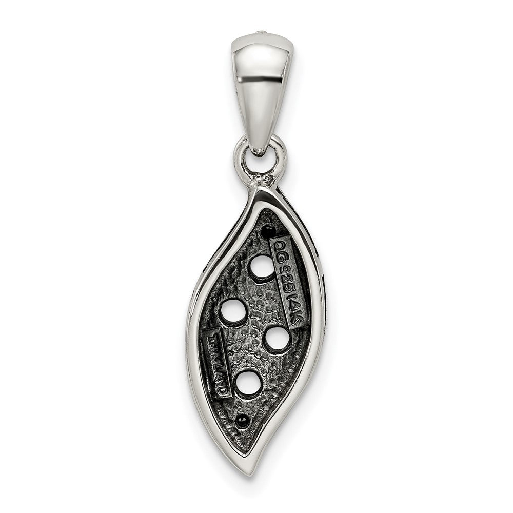 Sterling Silver Antiqued w/14k 4-stone w/Diamond Mothers Pendant Semi-Mount
