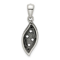 Sterling Silver Antique w/14k 4-stone w/Diamond Family Pendant w/18in Chain