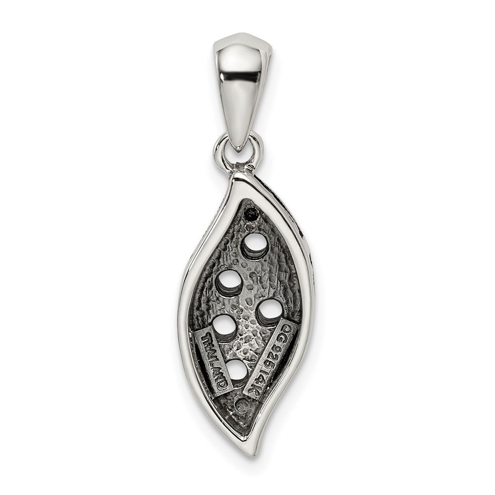 Sterling Silver Antiqued w/14k 5-stone w/Diamond Mothers Pendant Semi-Mount