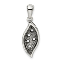 Sterling Silver Antique w/14k 5-stone w/Diamond Family Pendant w/18in Chain