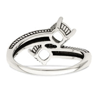 Sterling Silver Antiqued w/14k 2-stone Mother's Ring