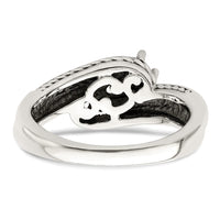 Sterling Silver Antiqued w/14k 3-stone Mother's Ring