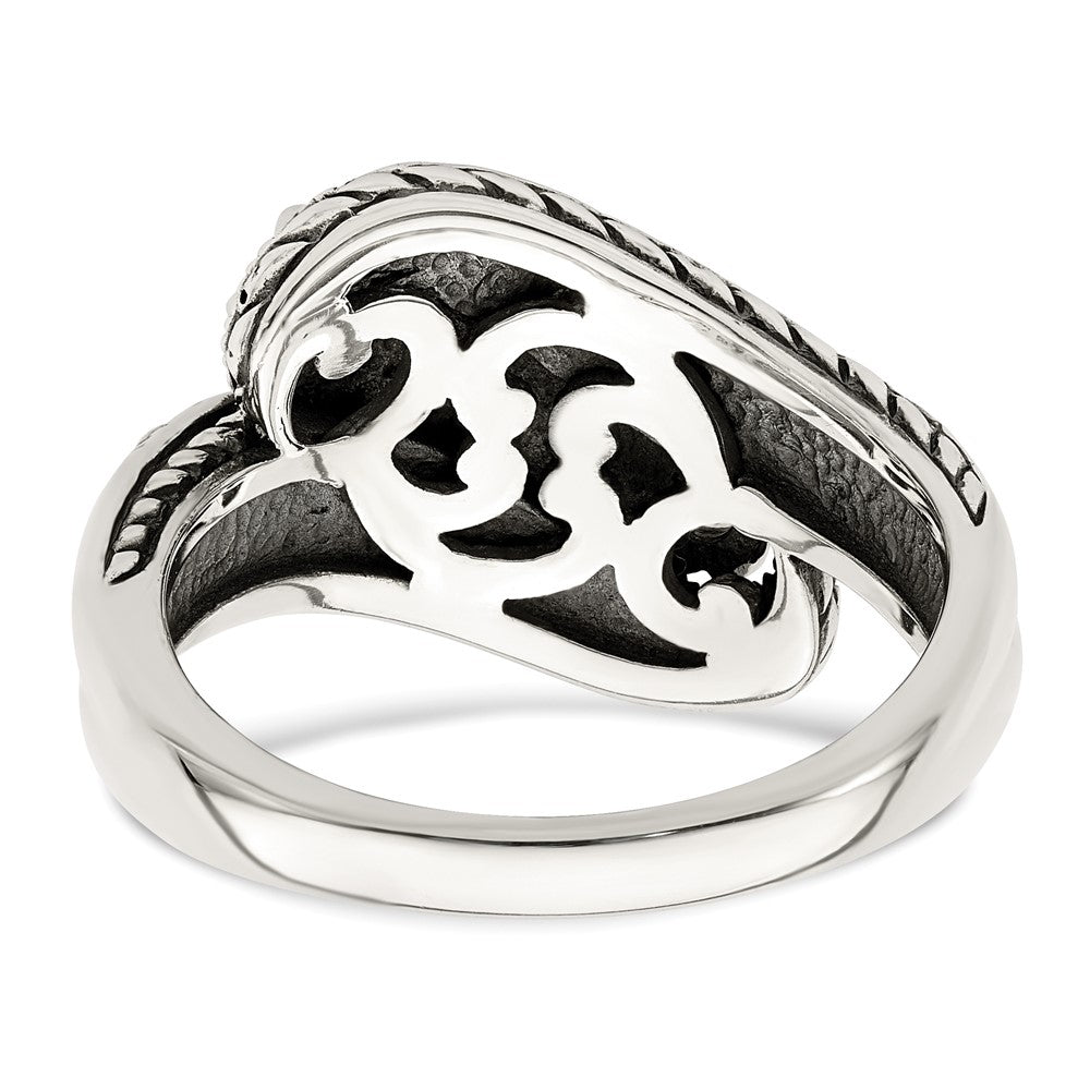 Sterling Silver Antiqued w/14k 4-stone Mother's Ring Mounting