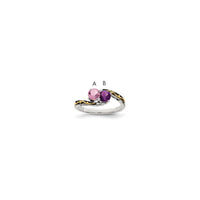 Sterling Silver Antiqued w/14k 2-stone Mother's Ring Mounting