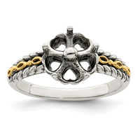 Sterling Silver Antiqued w/14k 5-stone Mother's Ring Mounting