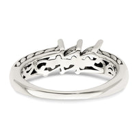 Sterling Silver Antiqued w/14k 3-stone Mother's Ring Mounting