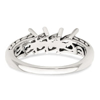 Sterling Silver Antiqued w/14k 4-stone Mother's Ring Mounting