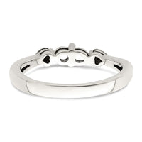 Sterling Silver Antiqued w/14k 2-stone w/Diamond Mother's Ring
