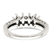 Sterling Silver Antiqued w/14k 4-stone w/Diamond Mother's Ring
