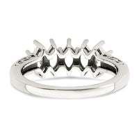 Sterling Silver Antiqued w/14k 5-stone w/Diamond Mother's Ring Semi-Mount