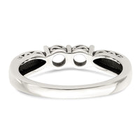 Sterling Silver Antiqued w/14k 2-stone w/Diamond Mother's Ring
