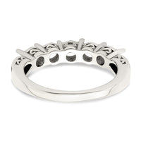 Sterling Silver Antiqued w/14k 5-stone w/Diamond Mother's Ring