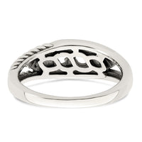 Sterling Silver Antiqued w/14k 2-stone w/Diamond Mother's Ring Semi-Mount