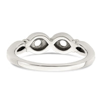 Sterling Silver Antiqued w/14k 2-stone w/Diamond Mother's Ring