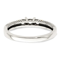 Sterling Silver Antiqued w/14k 3-stone w/Diamond Mother's Ring Semi-Mount