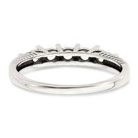 Sterling Silver Antiqued w/14k 5-stone w/Diamond Mother's Ring Semi-Mount