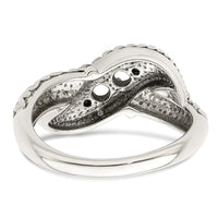 Sterling Silver Antiqued w/14k 2-stone w/Diamond Mother's Ring Semi-Mount