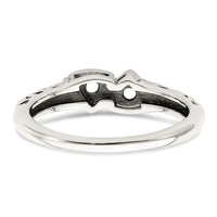 Sterling Silver Antiqued w/14k 2-stone Mother's Ring