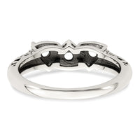 Sterling Silver Antiqued w/14k 3-stone Mother's Ring