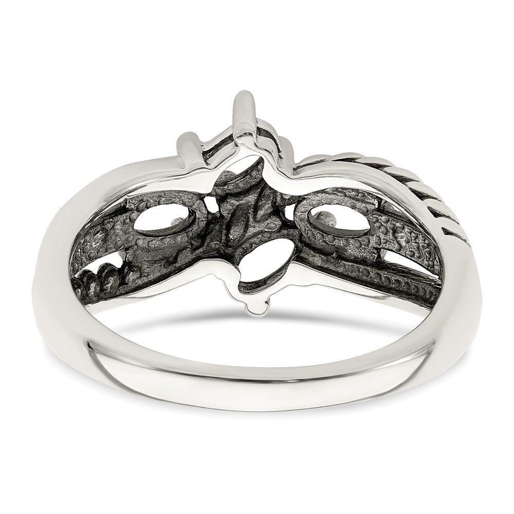 Sterling Silver Antiqued w/14k 4-stone Mother's Ring