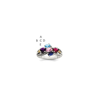 Sterling Silver Antiqued w/14k 5-stone Mother's Ring Mounting