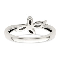 Sterling Silver Antiqued w/14k 2-stone w/Diamond Mother's Ring