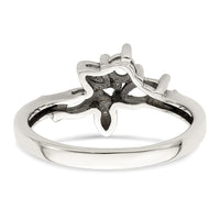 Sterling Silver Antiqued w/14k 3-stone w/Diamond Mother's Ring