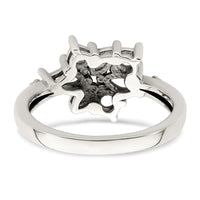 Sterling Silver Antiqued w/14k 5-stone w/Diamond Mother's Ring Semi-Mount
