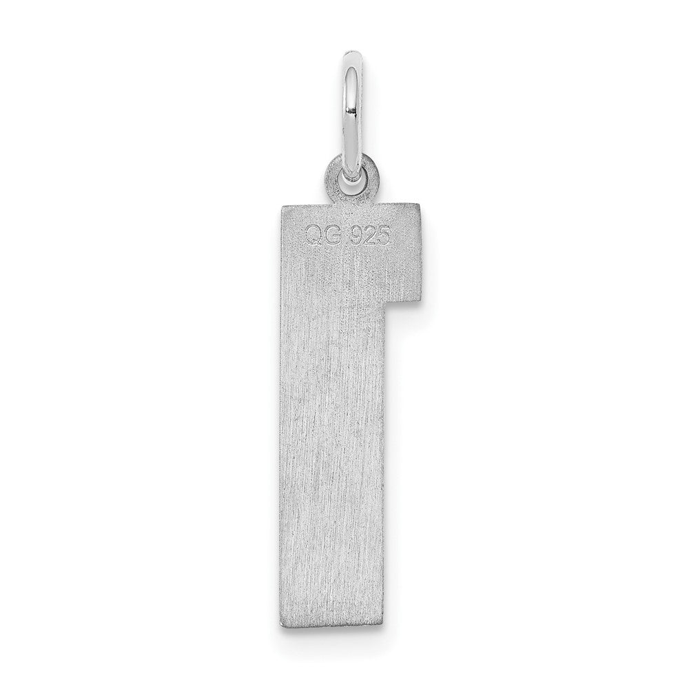 Sterling Silver/Rhodium-plated Polished Number 1 Charm