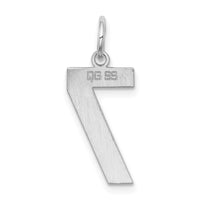Sterling Silver/Rhodium-plated Polished Number 7 Charm