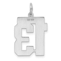 Sterling/Silver Rhodium-plated Polished Number 13 Charm