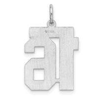 Sterling/Silver Rhodium-plated Polished Number 16 Charm
