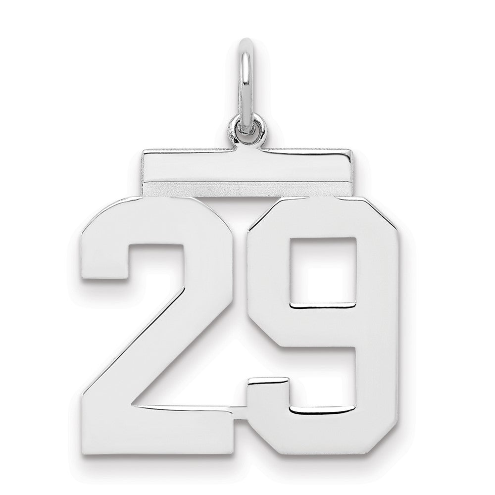Sterling/Silver Rhodium-plated Polished Number 29 Charm