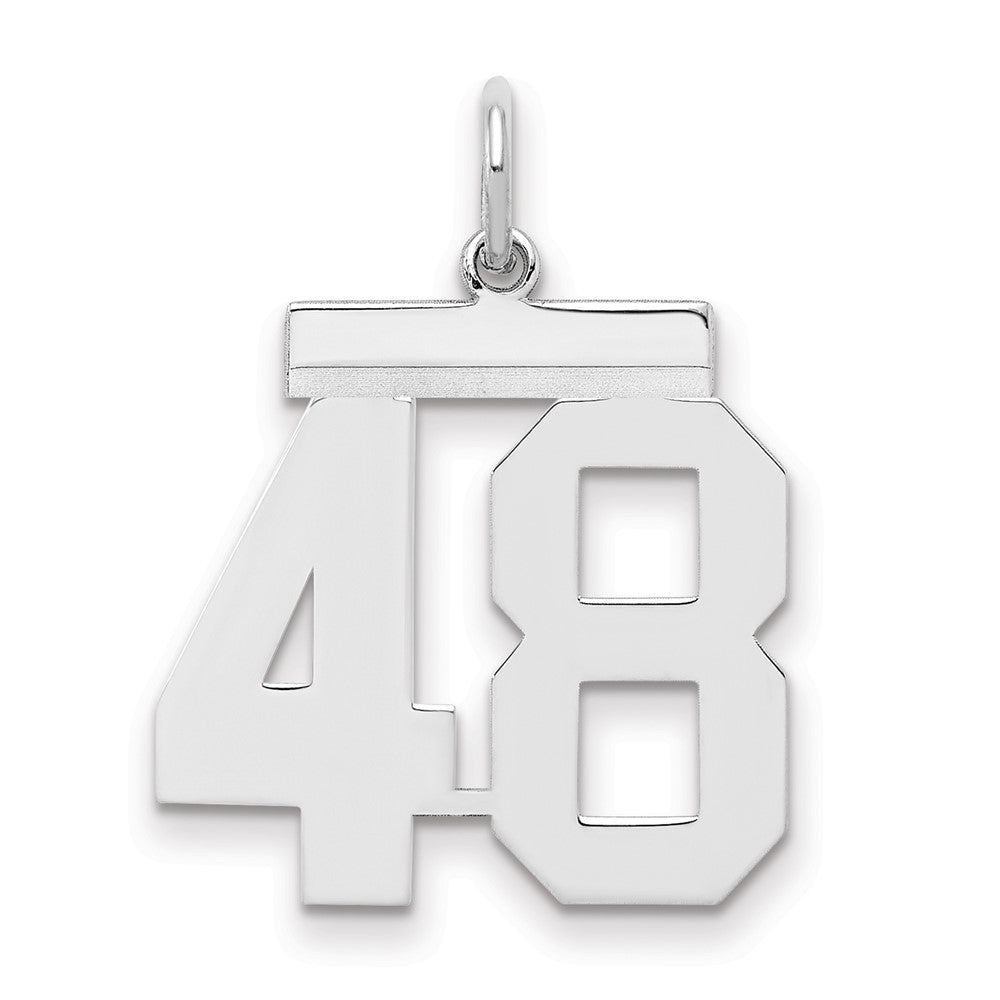 Sterling/Silver Rhodium-plated Polished Number 48 Charm