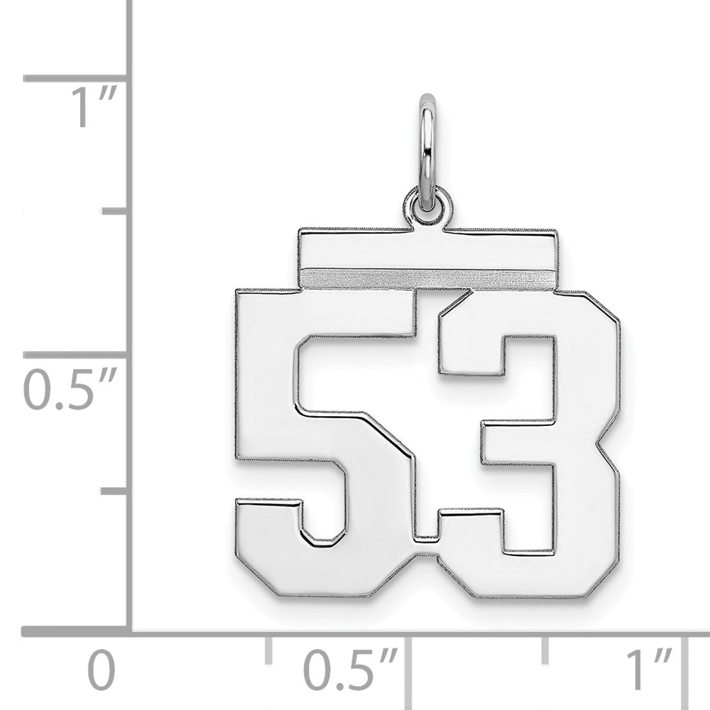 Sterling/Silver Rhodium-plated Polished Number 53 Charm