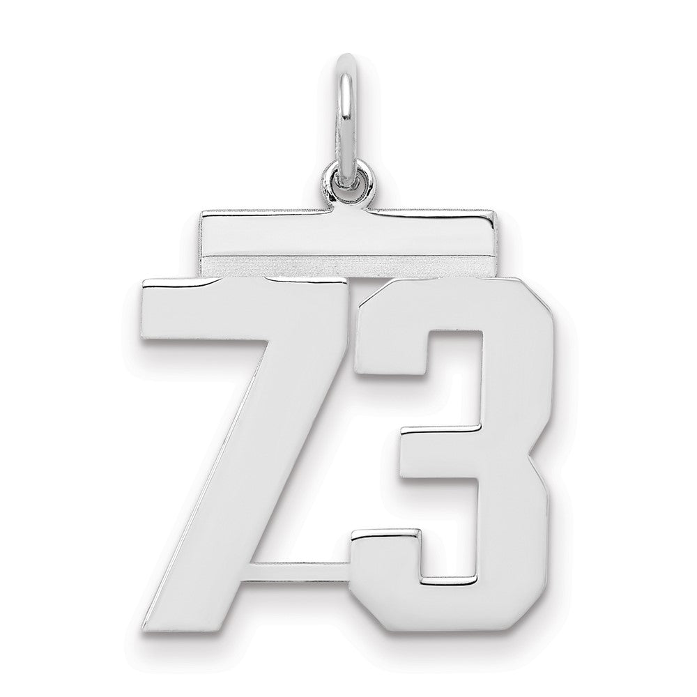 Sterling/Silver Rhodium-plated Polished Number 73 Charm