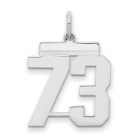 Sterling/Silver Rhodium-plated Polished Number 73 Charm