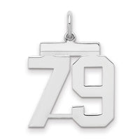 Sterling/Silver Rhodium-plated Polished Number 79 Charm